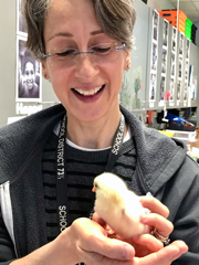 Photo of Donna Smith and a baby chick