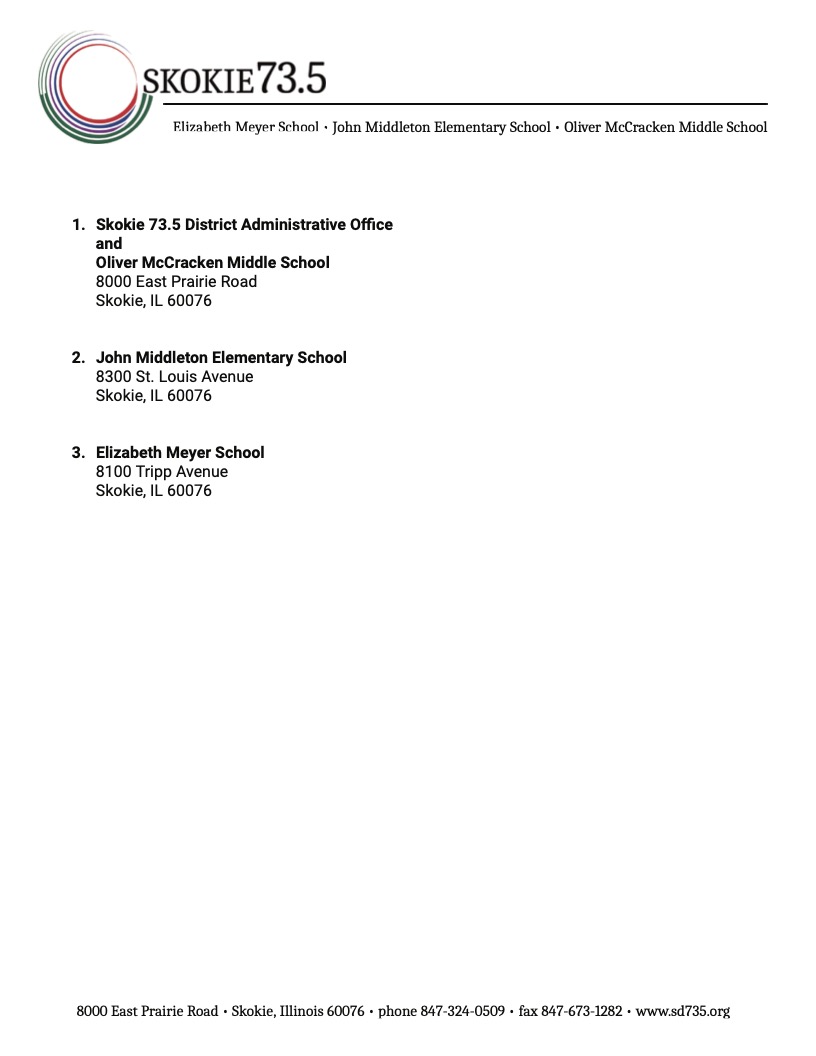 District 73.5 Locations