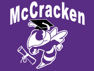 Purple McCracken Hornet graduation badge