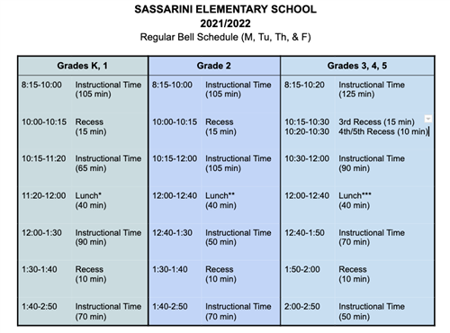 Regular Bell Schedule