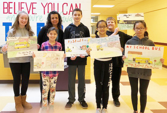 a group of students who off their bus safety posters