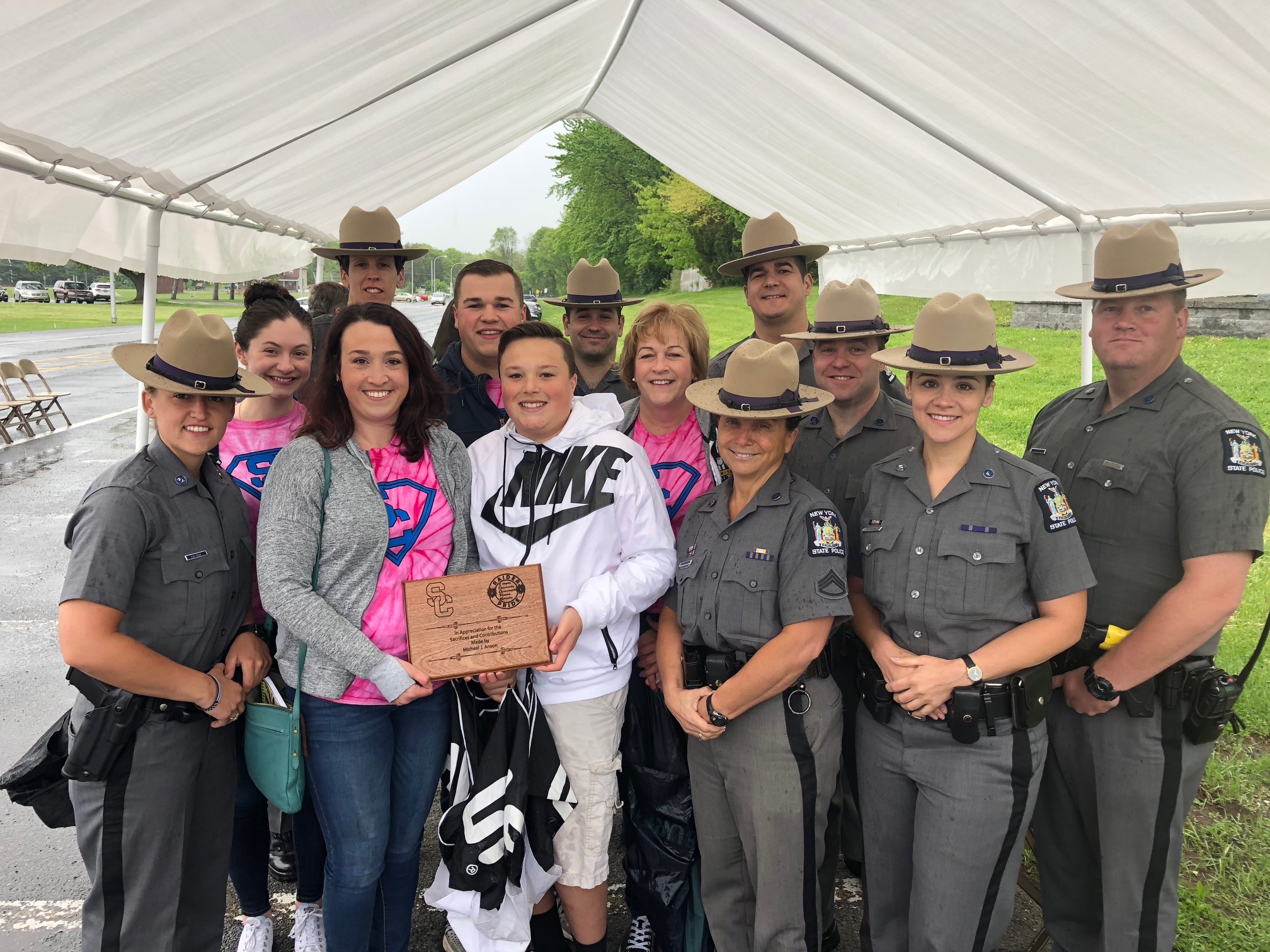 state troopers gather for group photos with raiderfest patrons