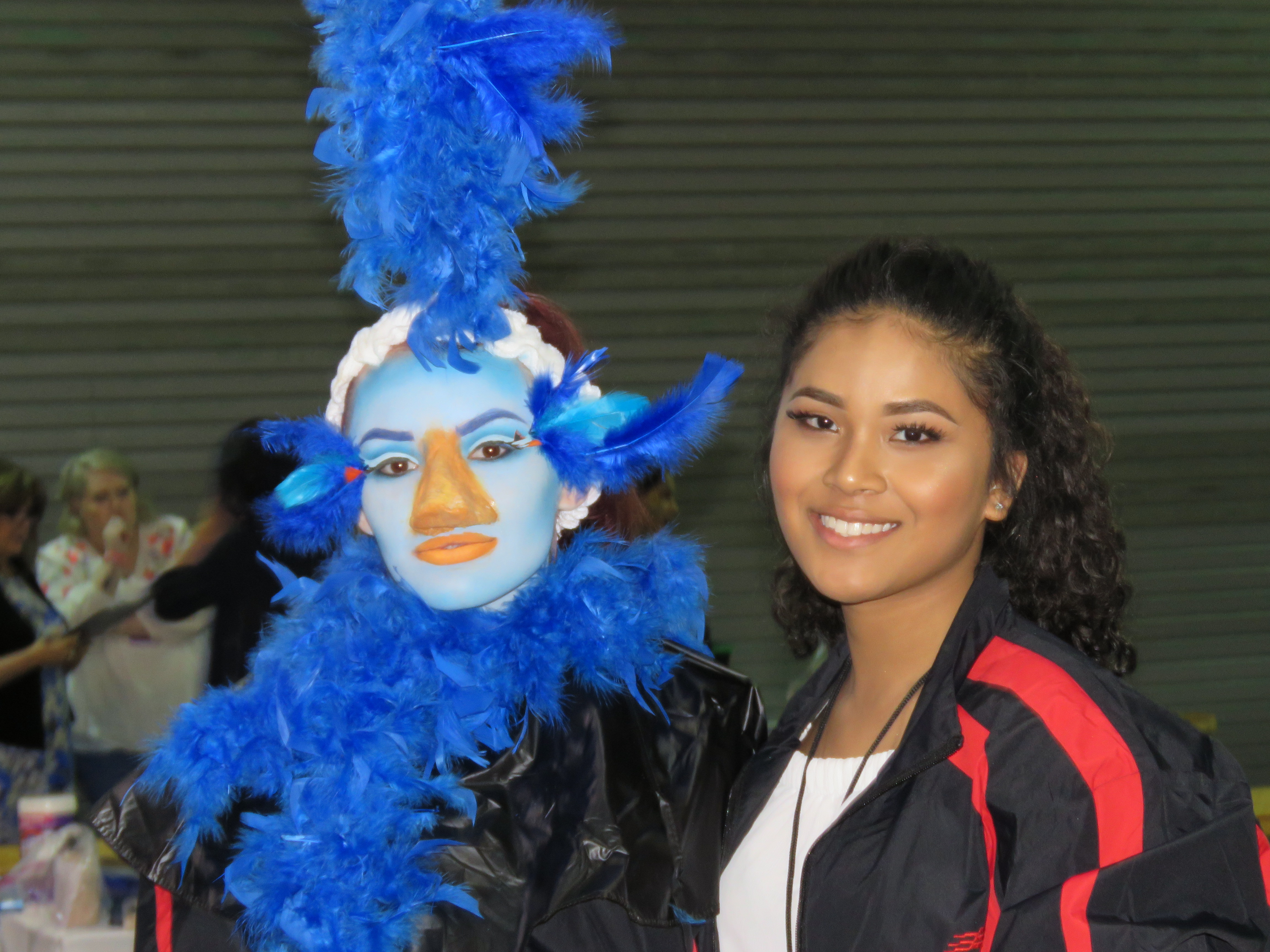 two female students pose