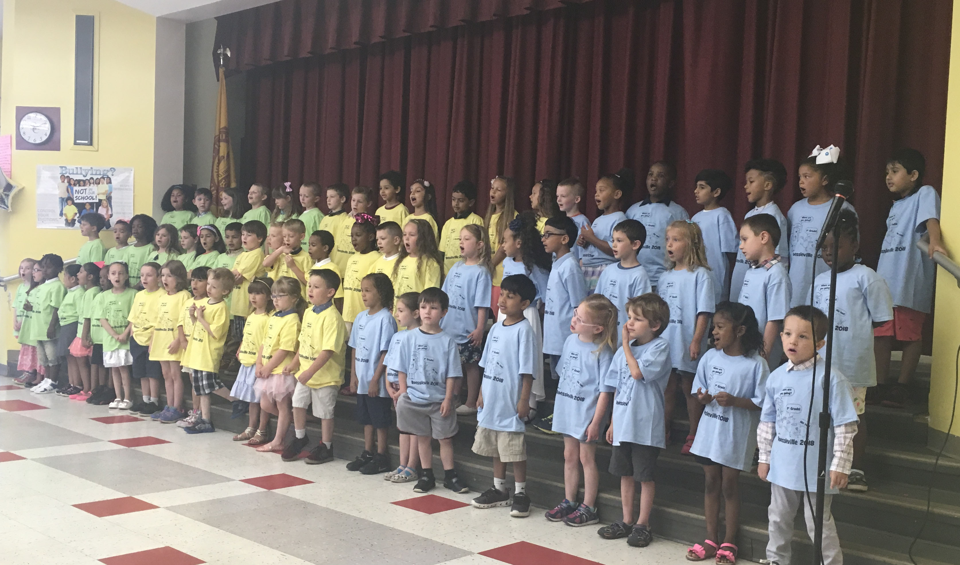 group of kindergartners on stage