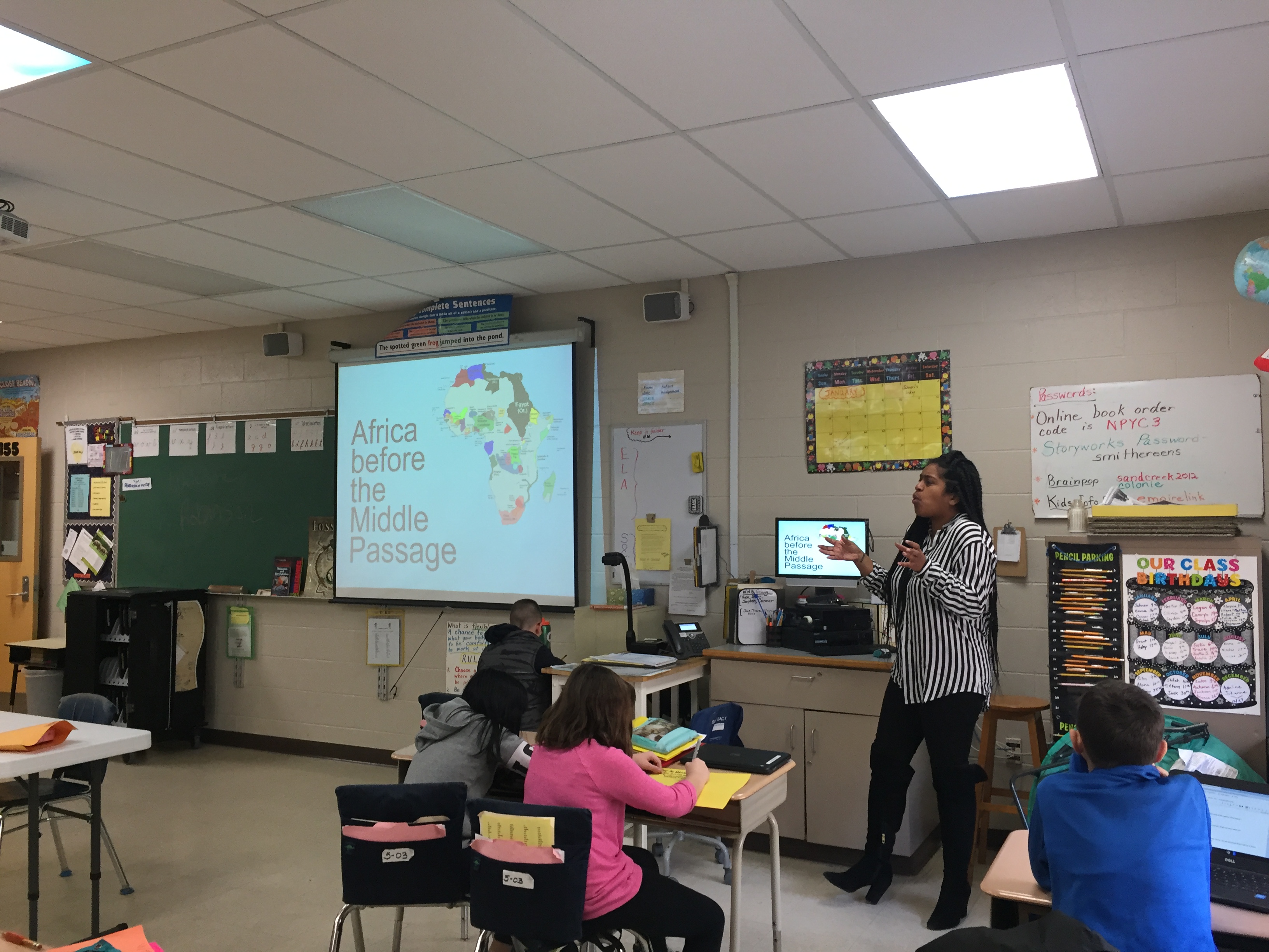 African American woman teaches class