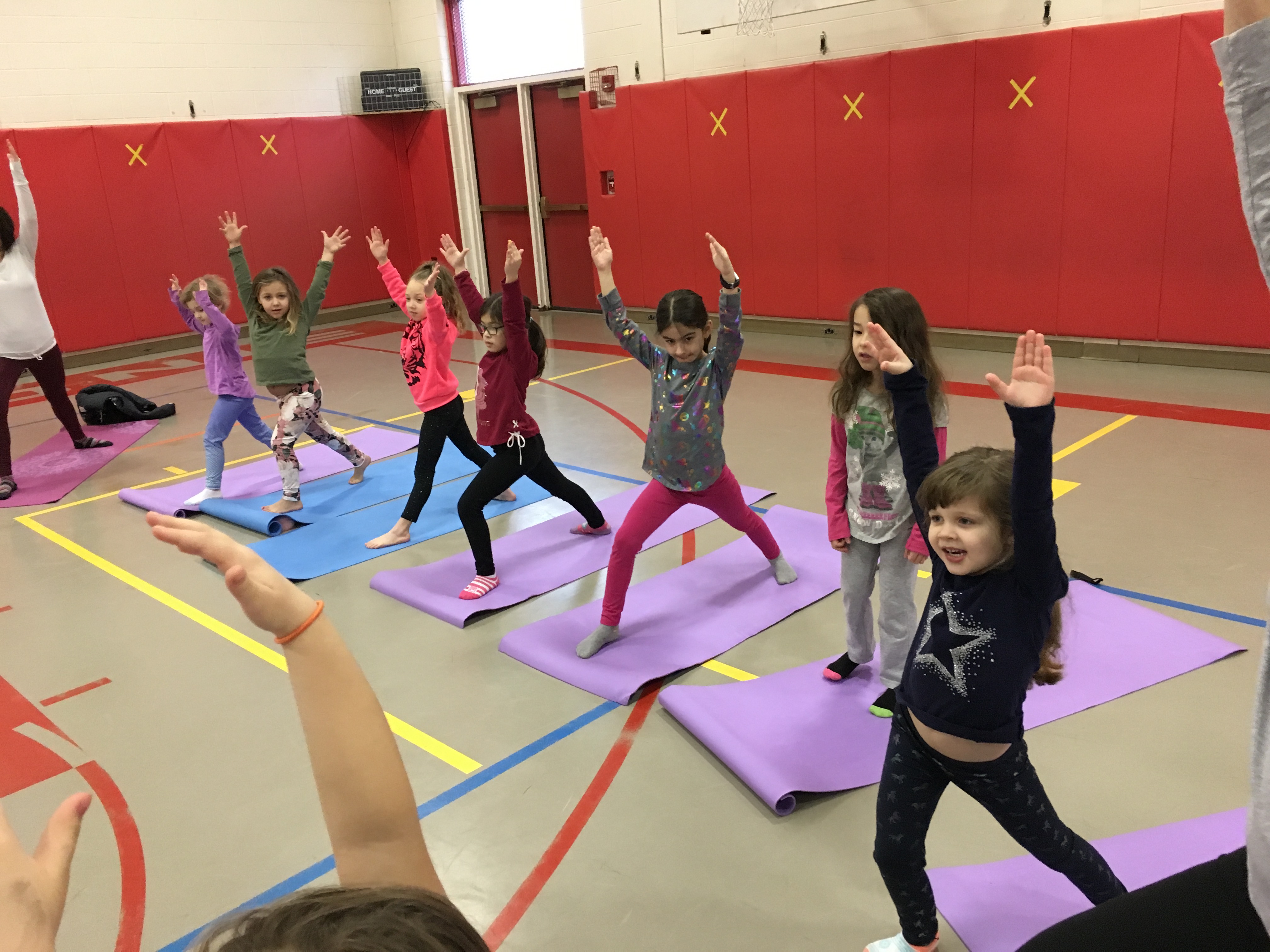 children participate in yoga