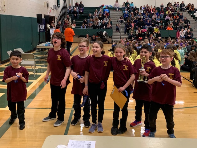 group of students with their trophy