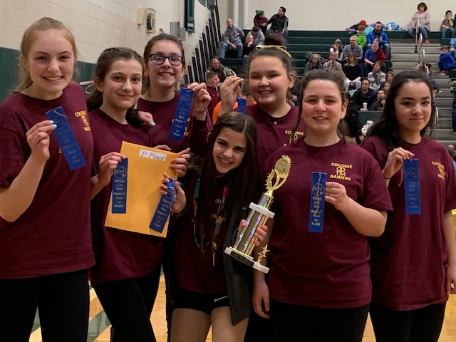 group of students with their trophy