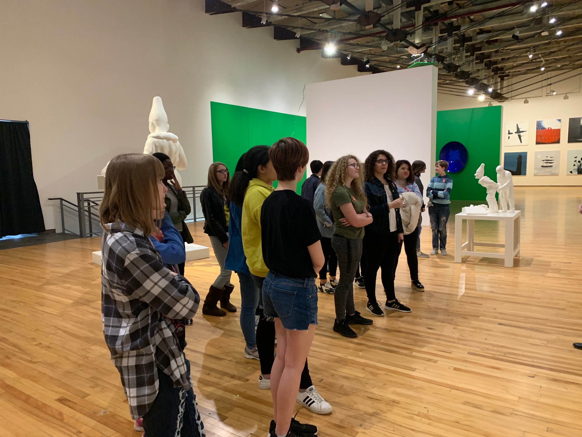 group of students visiting art museum