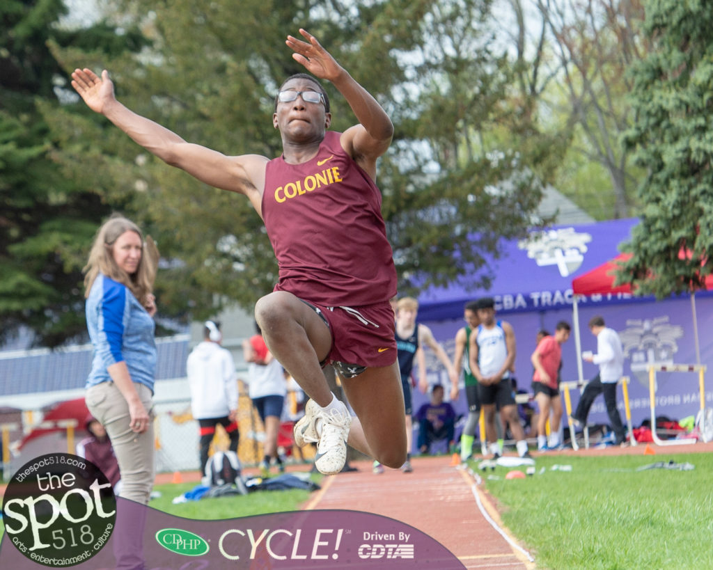 male athlete in the long jump