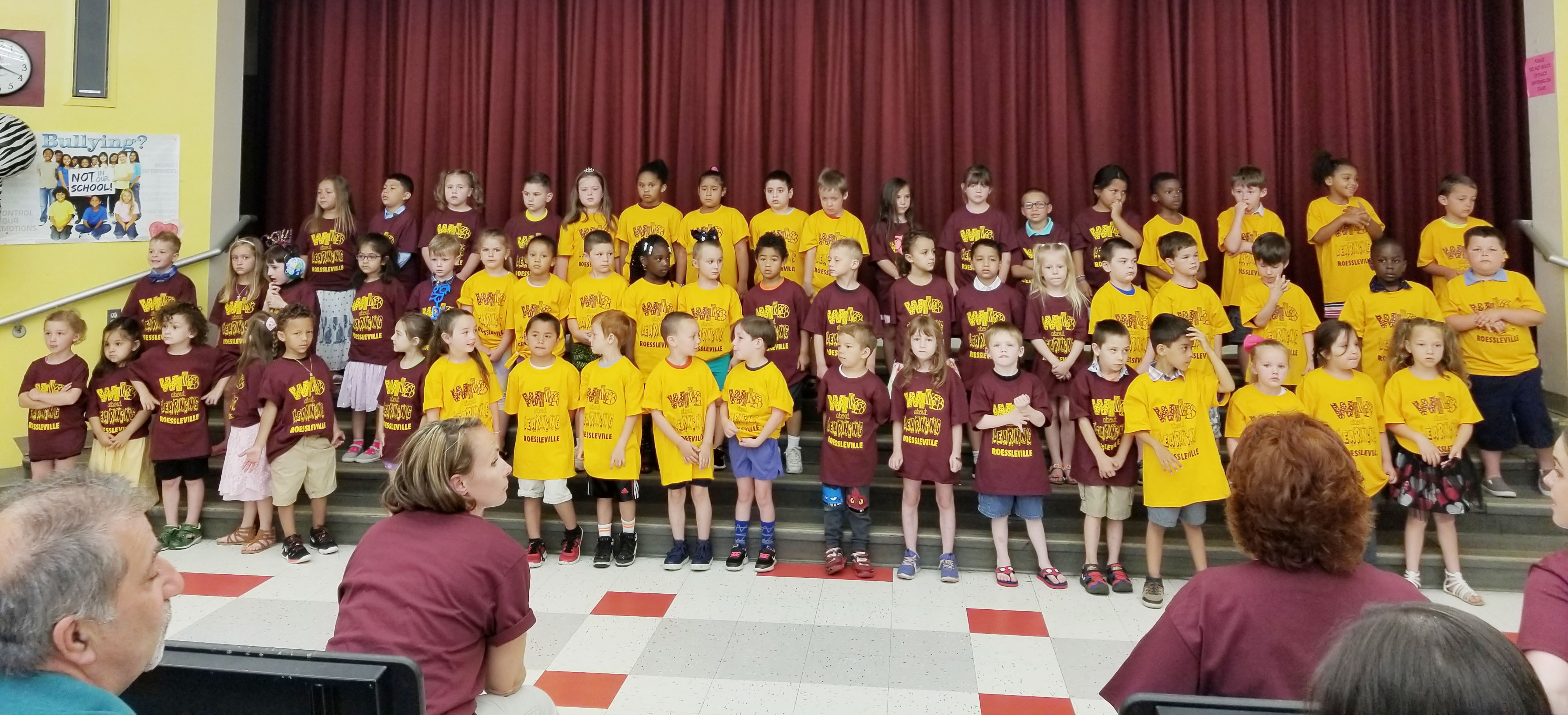 group of kindergarteners on stage