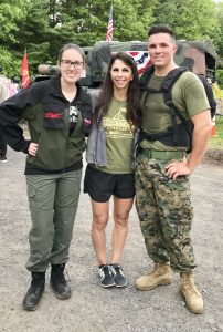 Marine and two women