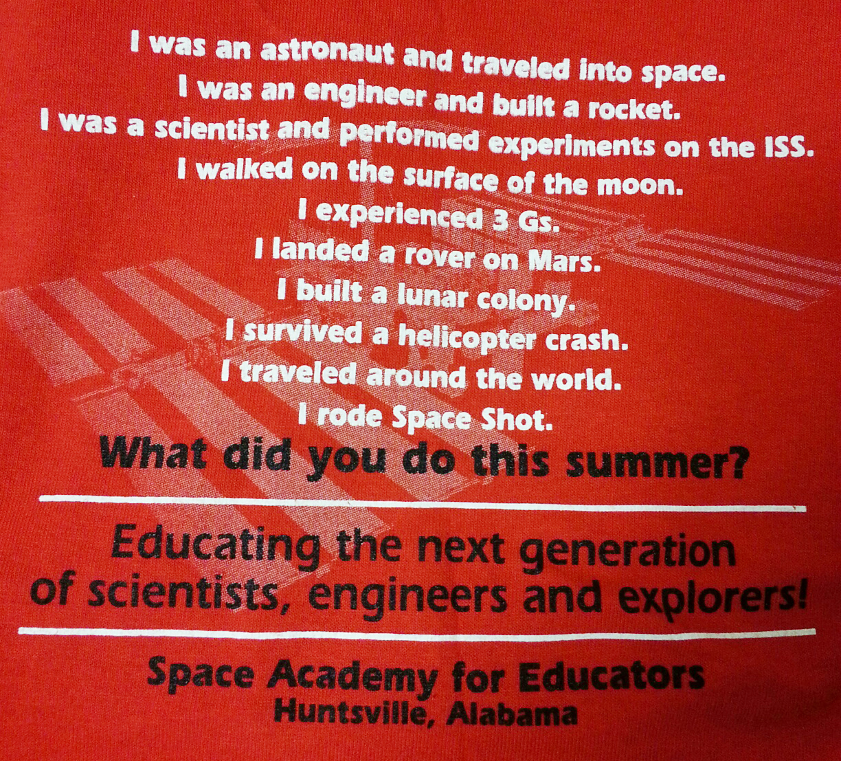 space academy T shirt logo