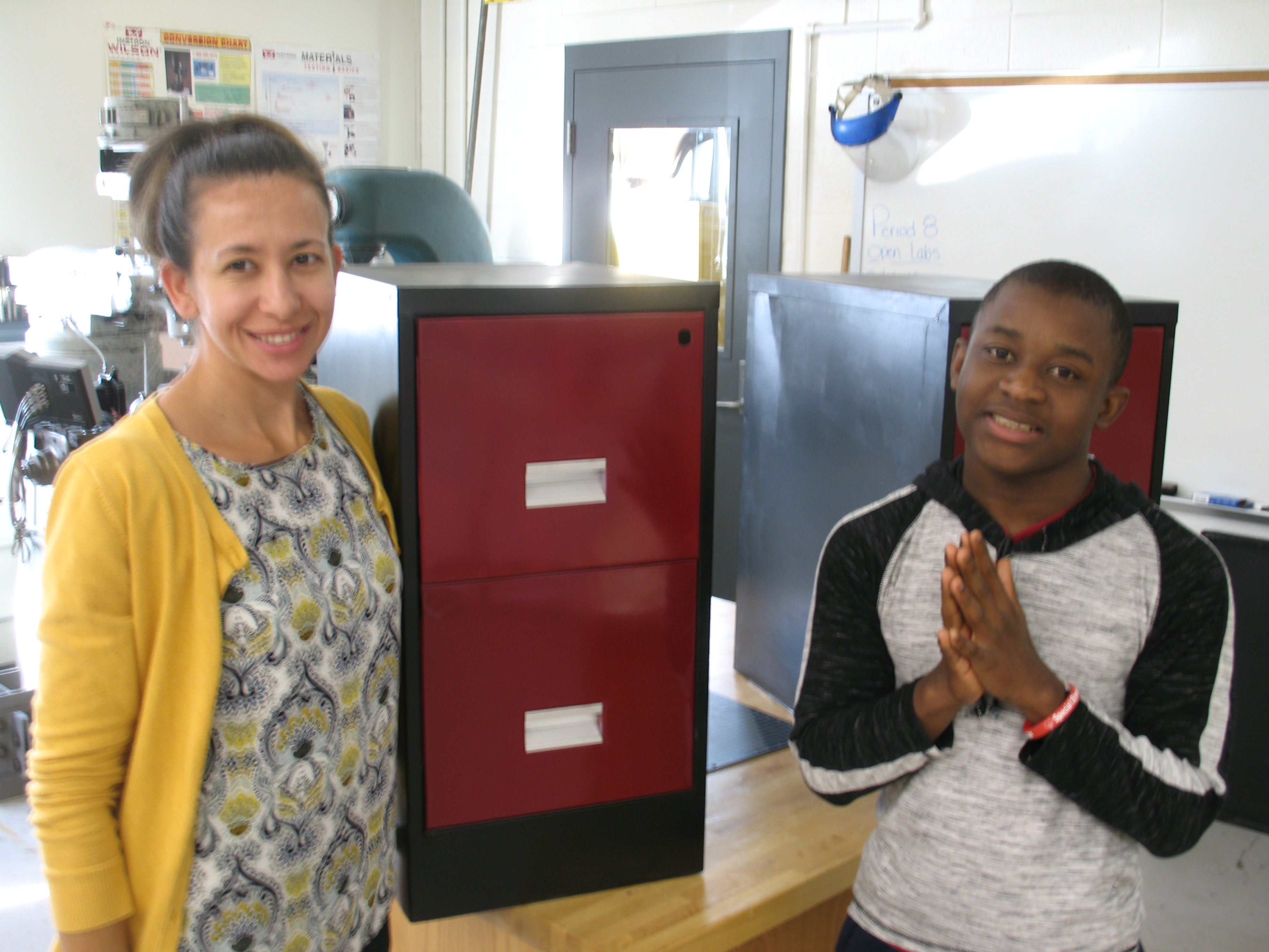 student with his teacher