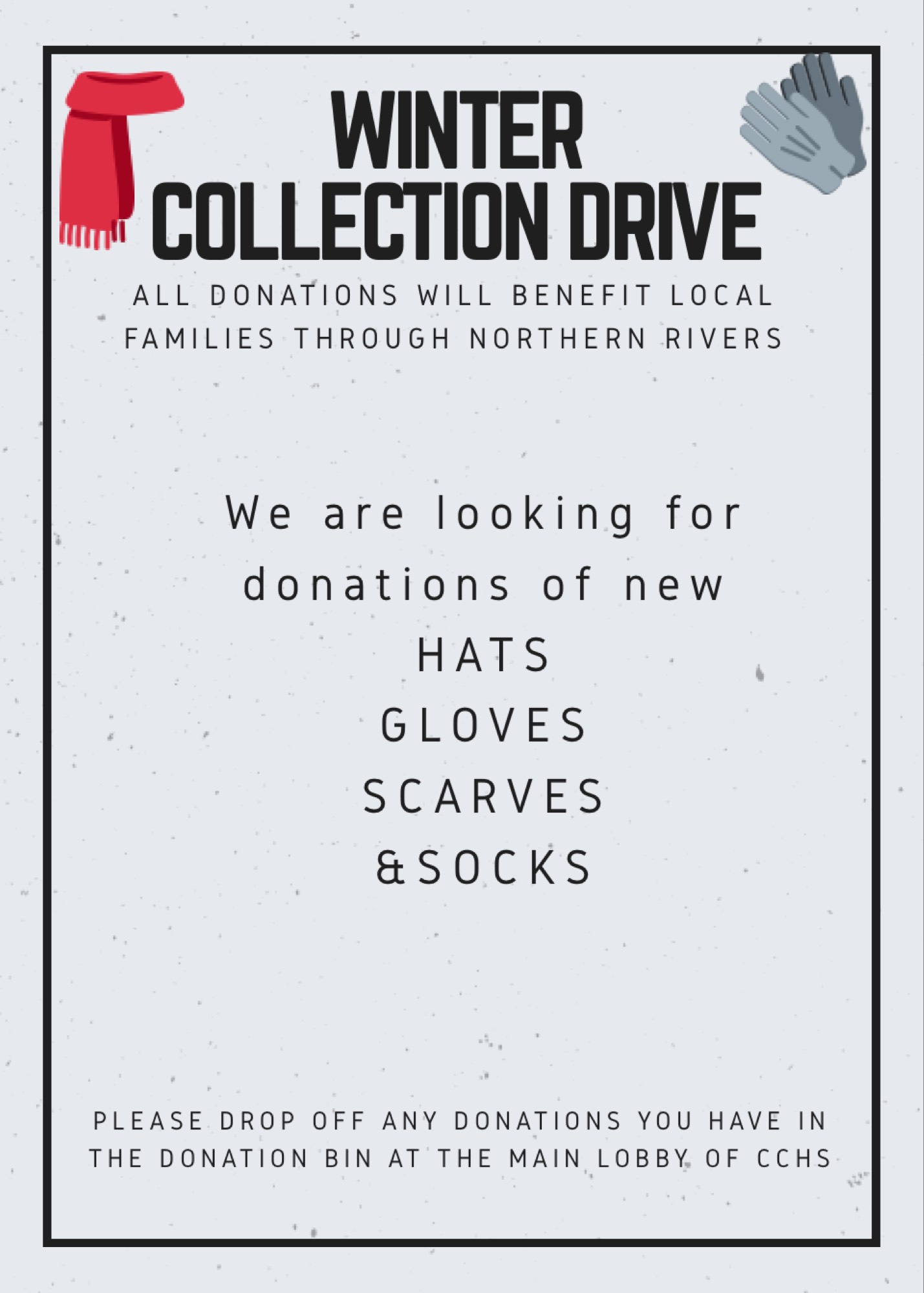 Icare clothing drive poster