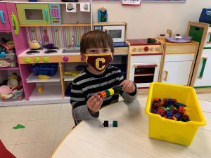 A student at Saddlewood Elementary is enjoying his first week of the UPK program.