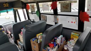 Items collected by Saddlewood Elementary fourth graders for Regional Food Bank of Northeastern New York.