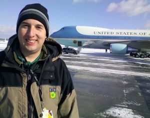 Mr. Mulligan covering President Obama's visit to the Capital Region in 2011.