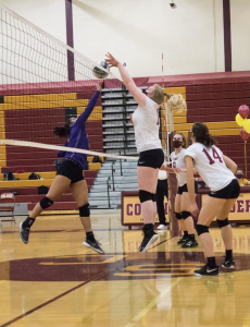 CCHS senior Paige Canter playing volleyball during the 2020-21 season