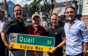 Mr. Aidala with his father and two of his three brothers when a portion of Quail St. was renamed after their family.