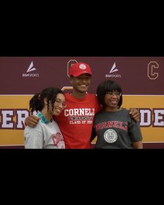 CCHS senior Fabien M. De Silva Jr. with his family at the CCHS National Letter of Intent event on Tuesday, May 18.