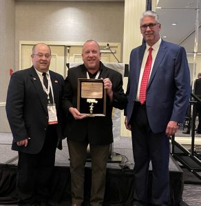 Pictured Left to Right (New York Association for Pupil Transportation President Ted Nugent, South Colonie Transportation Director Pete Tunny, and Executive Director of New York Association for Pupil Transportation Executive Director Dave Christopher).