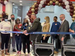 South Colonie students, faculty and community members right before the ribbon cutting