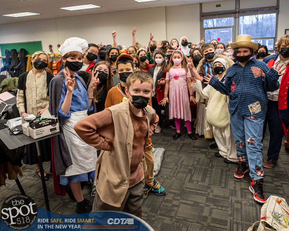 students dressed in costumes