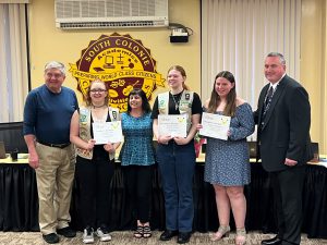 CCHS students Destiny Schanz (Junior), Autumn Schanz (Junior) and Kathryn Taleporos (Senior) were recognized for achieving the Girl Scout Gold Award.