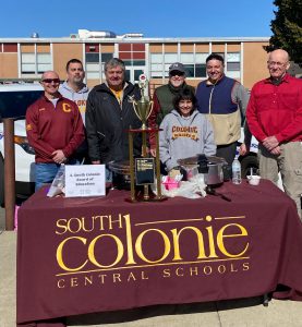 South Colonie Board of Education members at the 8th Annual Chili Cook-Off event with Judge's Award Trophy.