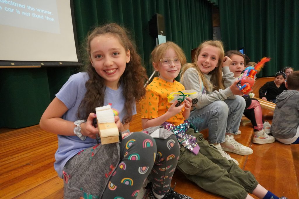 Proud Veeder students show off their car creations!