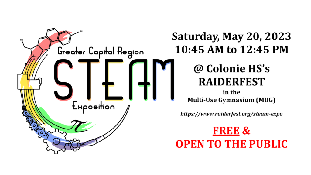 graphic for the Greater Capital Region STEAM Expo.