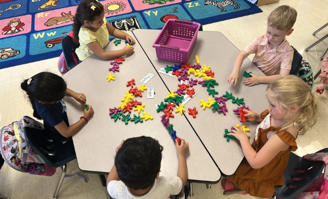 UPK students playing with blocks