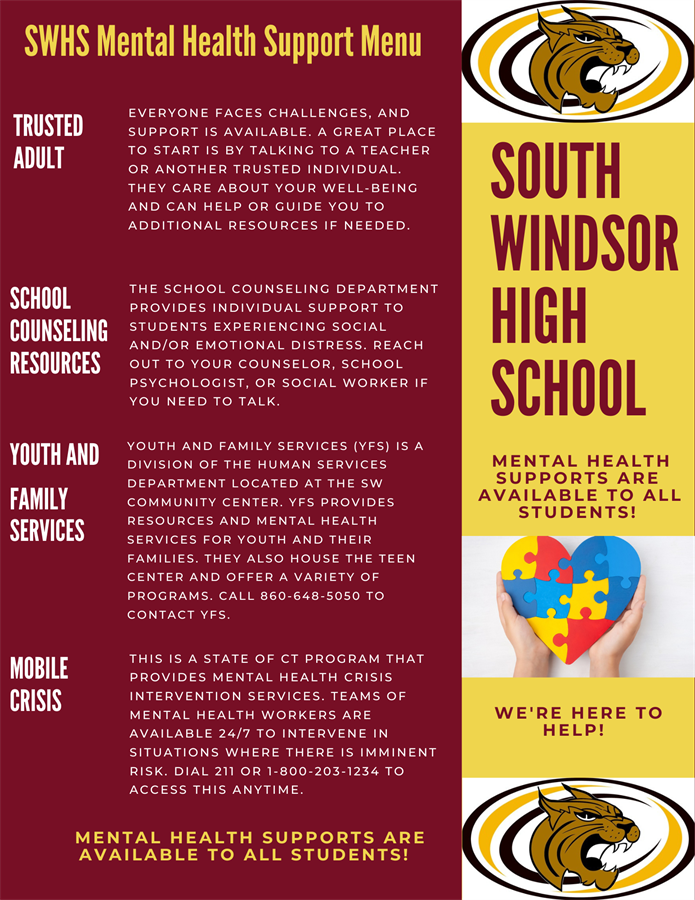 Mental Health Support Menu