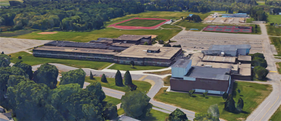 Aerial view of Spencerport High School