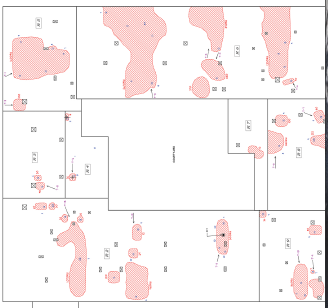 Munn roof with red indicating deficiencies