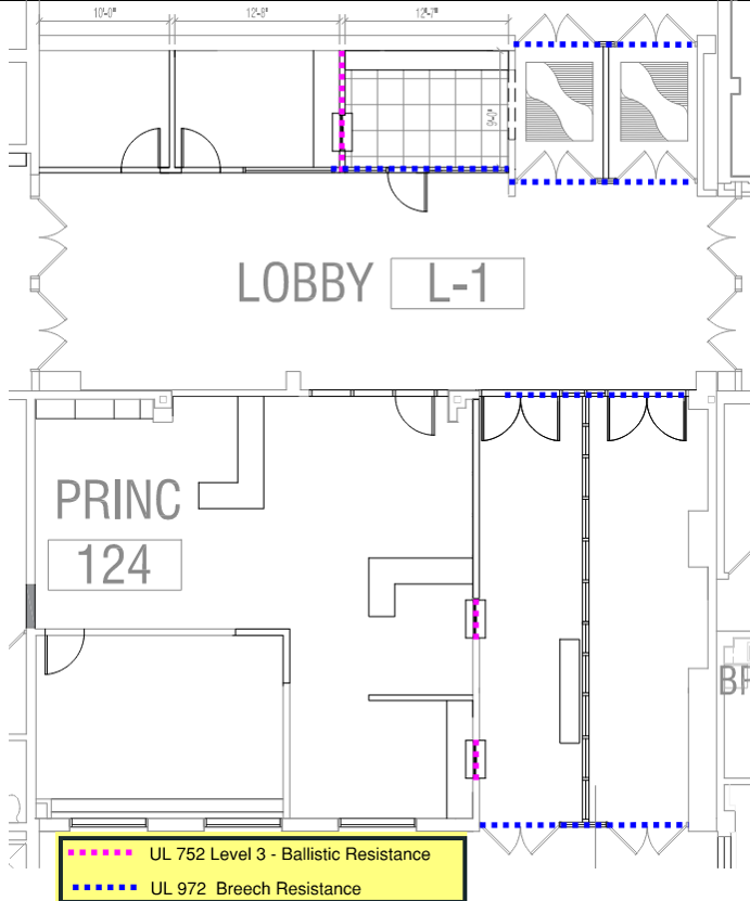 High school vestibule rendering