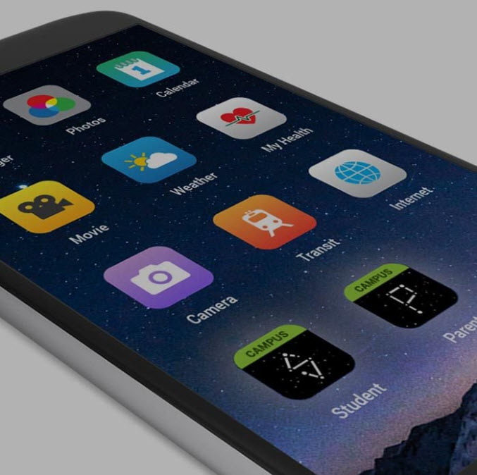 Cell Phone with IC Mobile icons