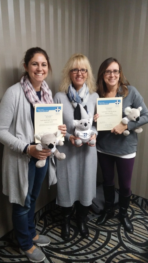 Erin Hassall and Jen Davin Certified YMHFA Trainers at Graduation