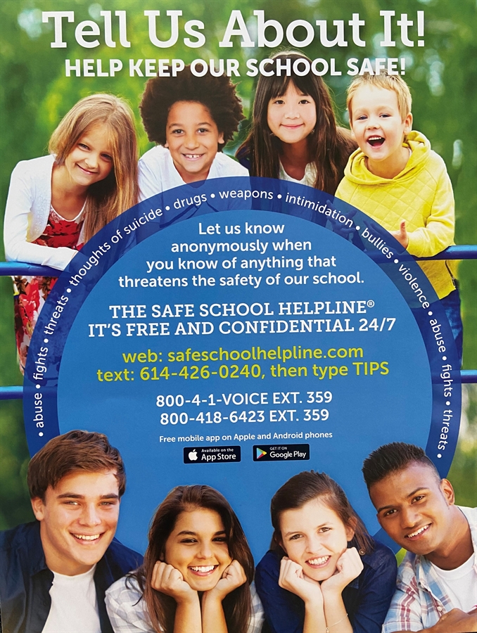Safe School Help Line poster