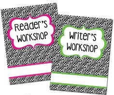 A pair of composite notebooks. The one on the left reads "Reader's Workshop" and the one on the right reads "Writers Workshop". A pair of composite notebooks. The one on the left reads "Reader's Workshop" and the one on the right reads "Writers Workshop".