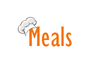 Title that reads "Meals" and the 'M' is wearing a chef's hat. Title that reads "Meals" and the 'M' is wearing a chef's hat.
