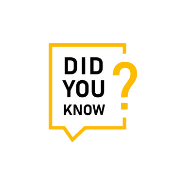 Yellow square with a question mark on the right-hand side. Inside the square reads "Did You Know?".
