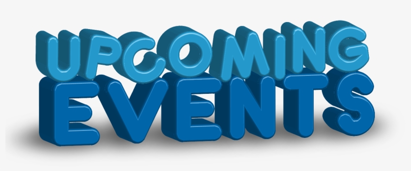 Block letters that read "Upcoming Events".