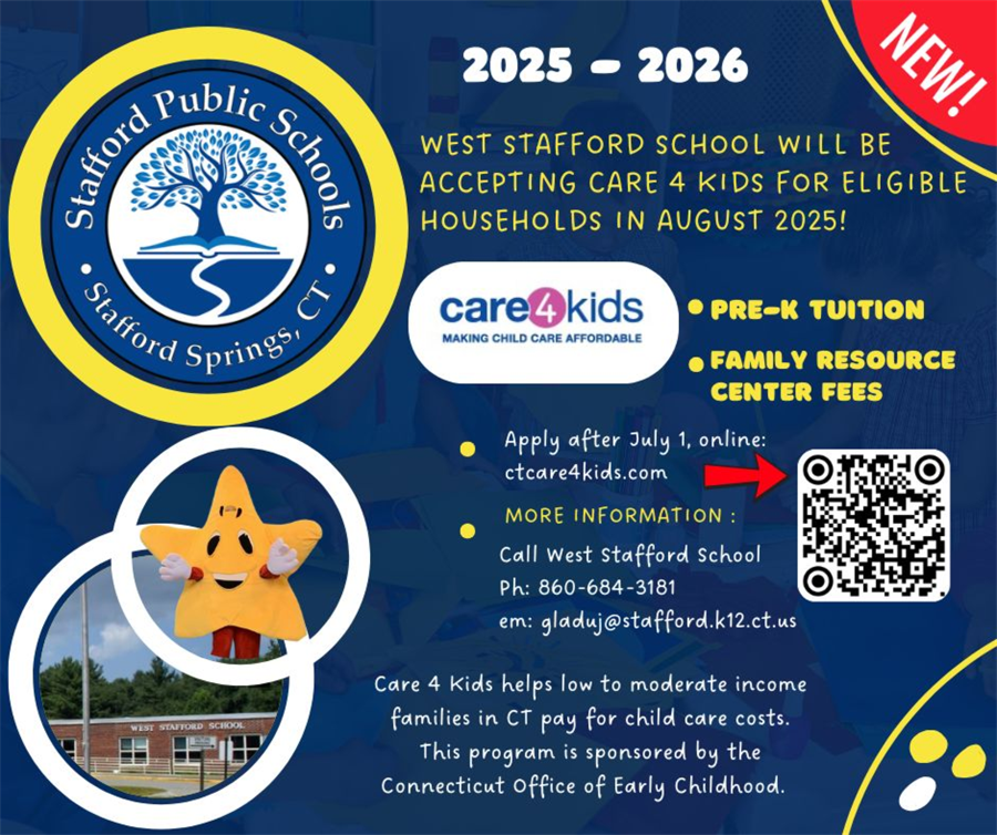 This is the image for the news article titled West Stafford School Care 4 Kids