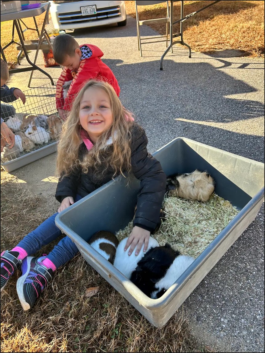 WSS Students petting animals