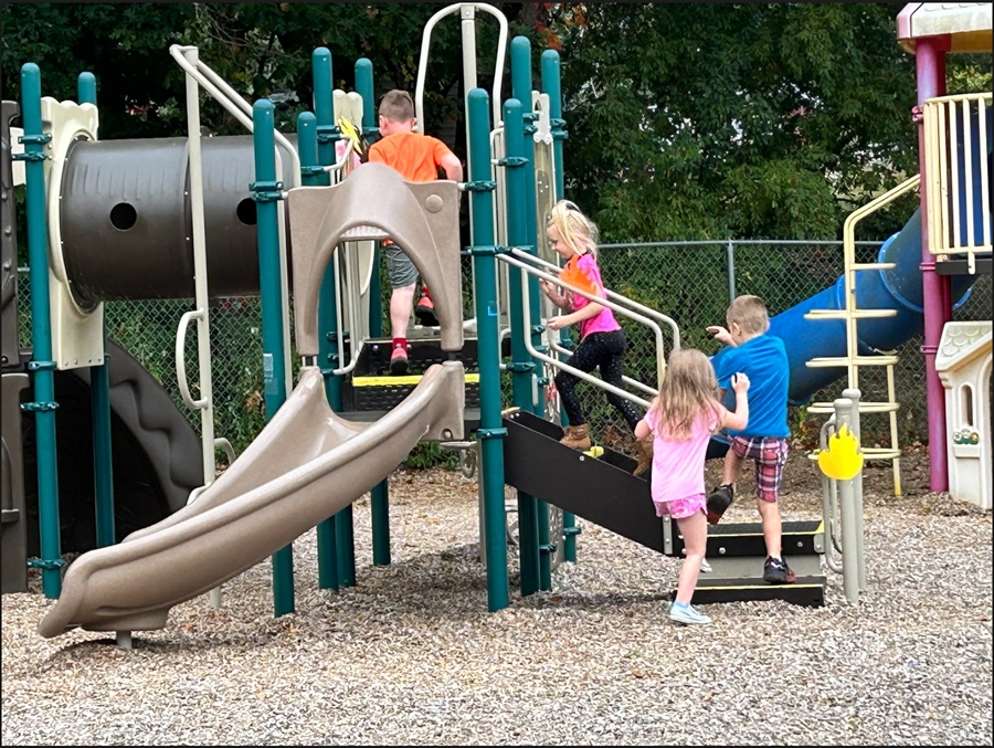 WSS students on playscape