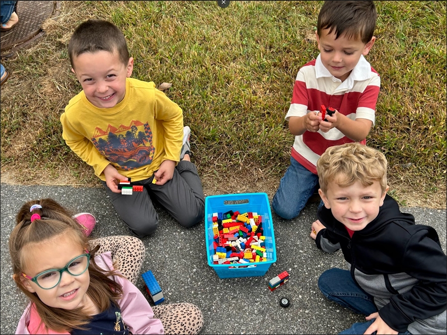 Children playing with Legos