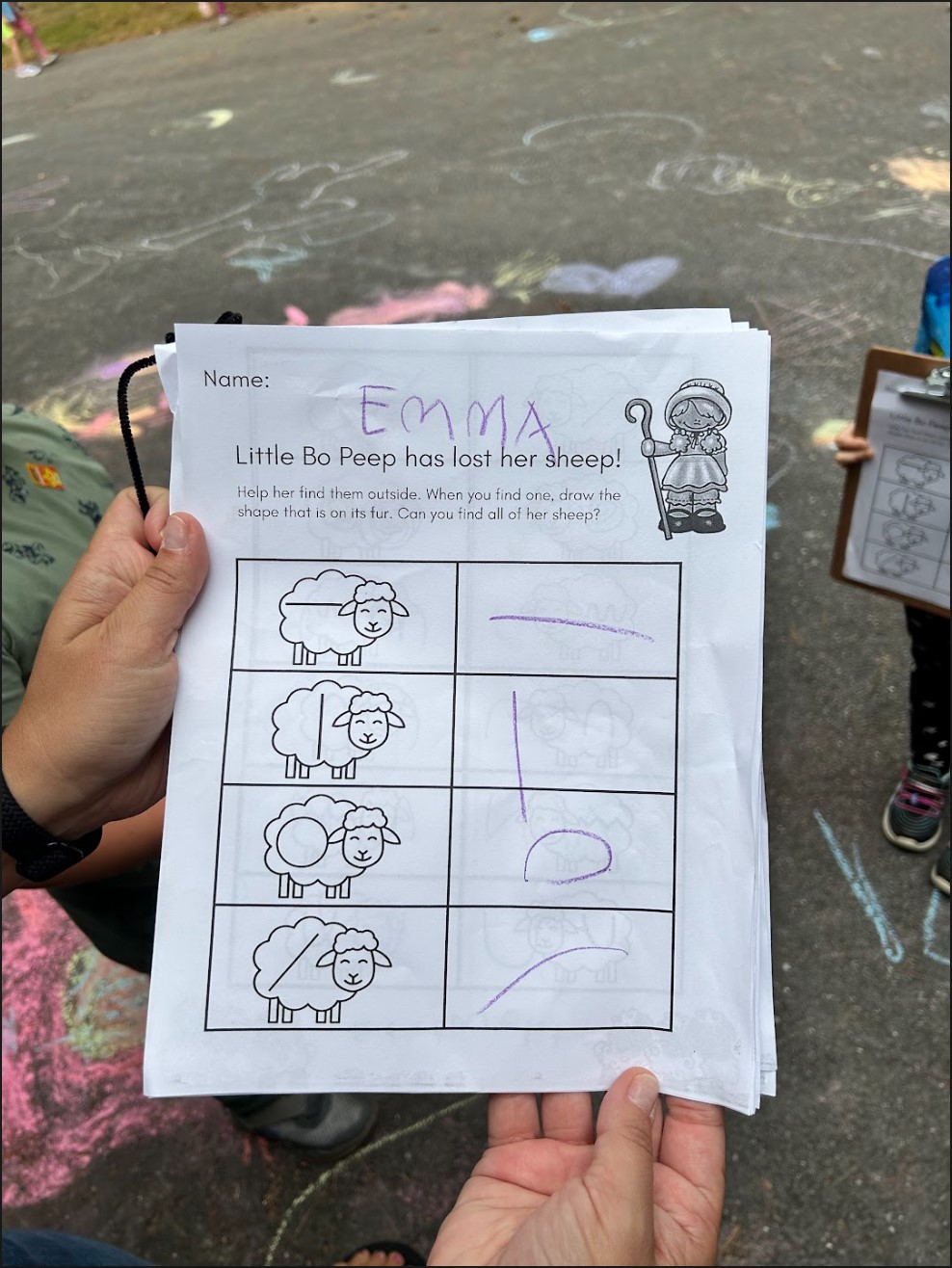 Student showcasing finding lost sheep