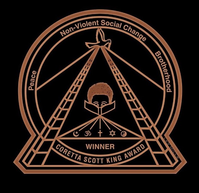 Image of the Coretta Scott King Book Award. Image of the Coretta Scott King Book Award.